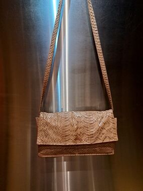 Women's Tan Crossbody Bag with Textured Pattern